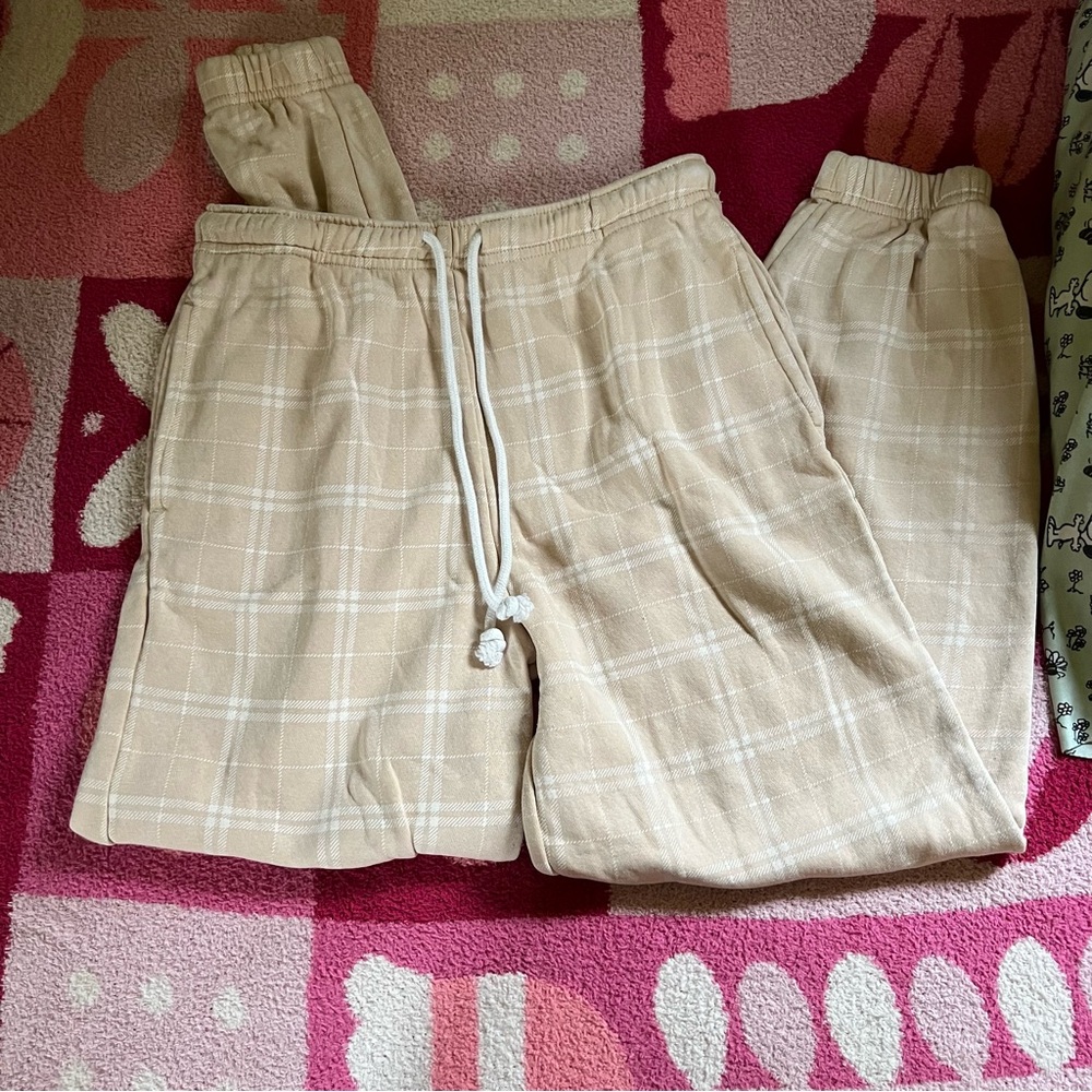 Cream sweatpants